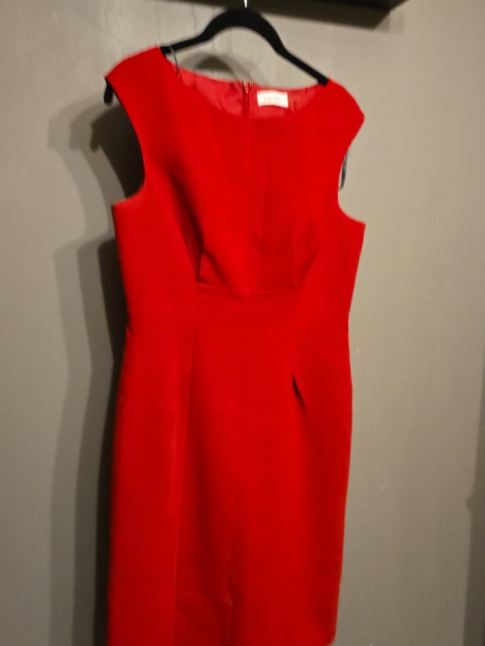 Calvin Klein Red Sleeveless Sheath Midi Dress Sz6